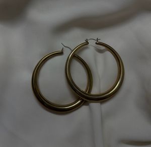 Bold Hoop Earrings (Gold Colour)