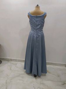 Blue Satin Gown