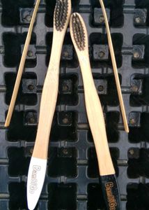 Bamboo Toothbrushes (2) , Tounge cleaner (1)