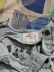 Cute Denim Dress with Embroidery