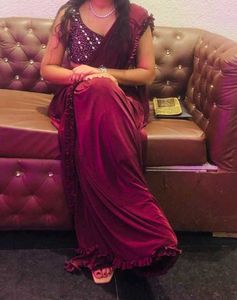 Pre Draped Ruffle Saree
