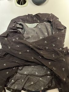H&amp;M girls tie up top brown