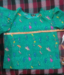 Green Patterned Top