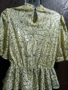 Vintage Leaf Print Dress And Net Dres