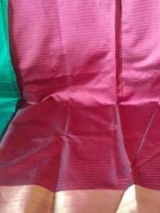 Brand New Green Silkblend Saree with Gold Border