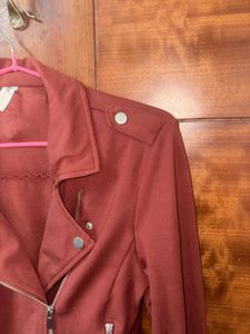 Burgundy Biker Jacket