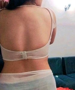 Georgette Sheer Meesh Back Sleevless Padded Blouse