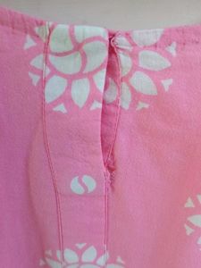 Pink Floral Print Kurti