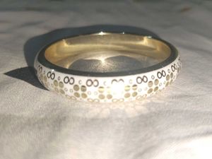 Elegant Gold &amp; White Patterned Bangle (Any 1)