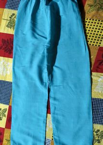 Aqua blue embroidery kurti plazo &amp; dupatta set 🩵