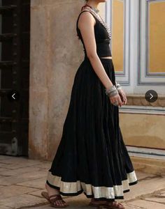 Pure cotton flared skirt