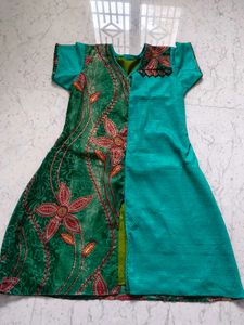 Green Floral Patchwork Dress