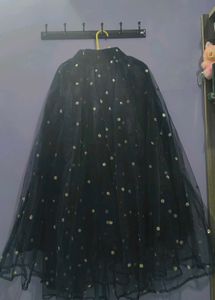 dark blue Polka Dot Skirt