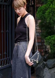 Black Chain Details Sling Bag