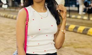 Cute White Heart Tank Top