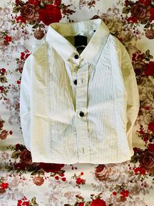 BlackBerry White Patterned Casual Shirt