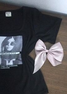 Y2k Graphic Deep Neck Crop Top