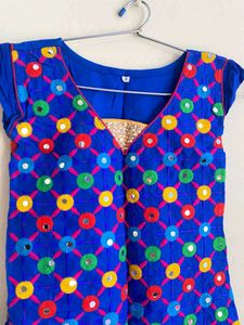 Blue Embroidered Kurti