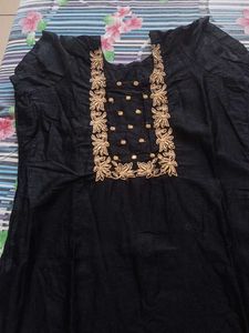 Black Kurta With Trouser Dupatta