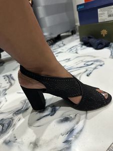 Black Suede Block Heels