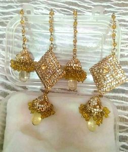 Very Stunning Jhumke With Stone Work.