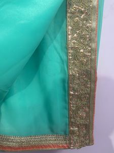 Sea green party wear Saree