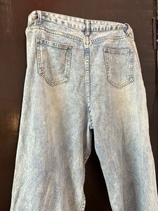 Distressed Wide-Leg Jeans