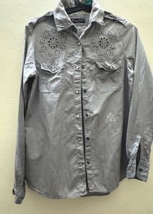 Stylish Grey Floral Shirt