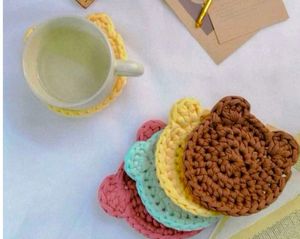 Kiwi Crochet Coasters(Set Of 4 Withcover)