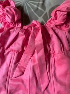 Pink Ruffle Crop Top