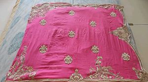 Pink &amp; Gold Embroidered Saree