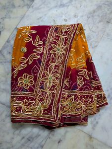 Bandhani gotapatti saree