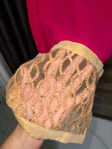 Pink &amp; Gold Embellished Kurti