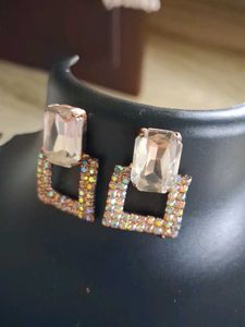 Square Rhinestone Earrings