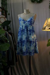 Blue Tie-Dye Dress
