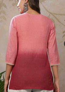 Cotton Pink Embroidered Kurta
