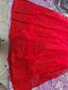 Red Crop Lehenga