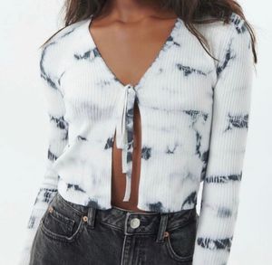 GARAGE TIE DYE FRONT CARDIGAN KNIT TOP