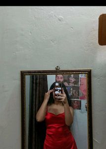 Red Satin Mini Dress