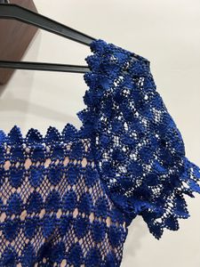 Navy Lace Midi Dress