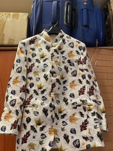 Floral Print Mandarin Collar Jacket