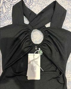 Brand New (Newme) Black Cutout Ruched Dress