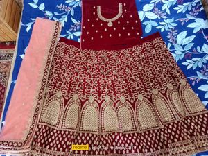 Beautiful Unstitched Lehenga With Blouse And Duppa