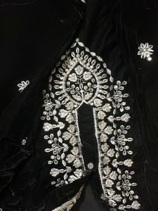 Black Velvet Embroidered Kurti