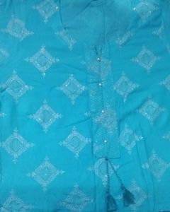 Blue Diamond Print Sharara Set  (M - Size)