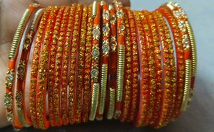 Orange & Gold Bangle Set