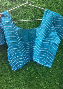 Teal Wave Saree