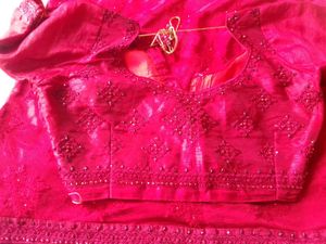 Elegant Mehroom Saree with Embroidered Blouse