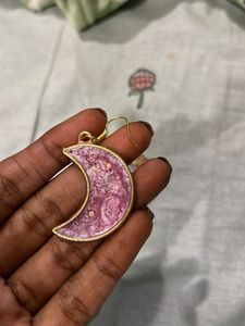 Resin Crescent Moon Earrings