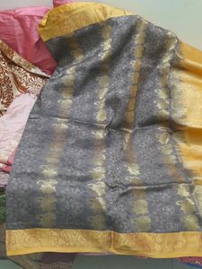Grey Silk Saree
